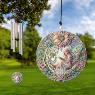 Cute Colorful Summer Fairy Reading Wind Chime