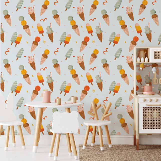 Cute Colorful Summer Ice Cream Wallpaper (In situ)