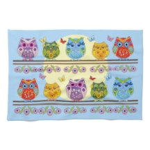 Cute colorful summer owls