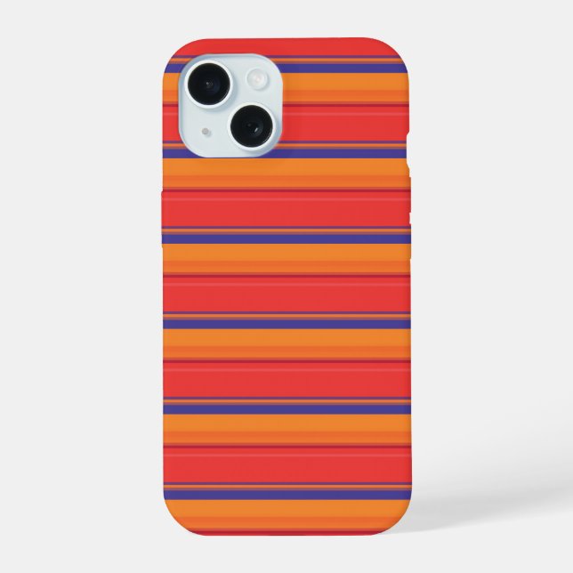 Cute colorful summer stripes  iPhone 15 case (Back)