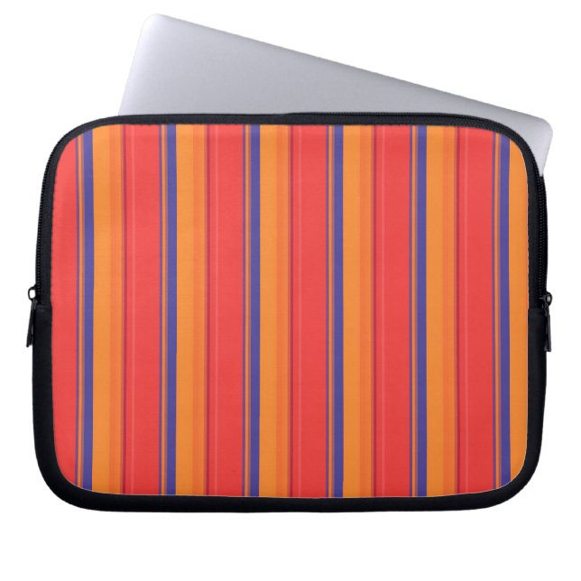 Cute colorful summer stripes  laptop sleeve (Front)