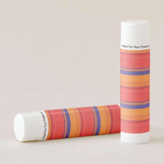 Cute colorful summer stripes  lip balm (Front)