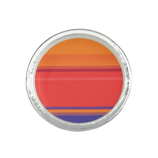 Cute colorful summer stripes  ring (Front)