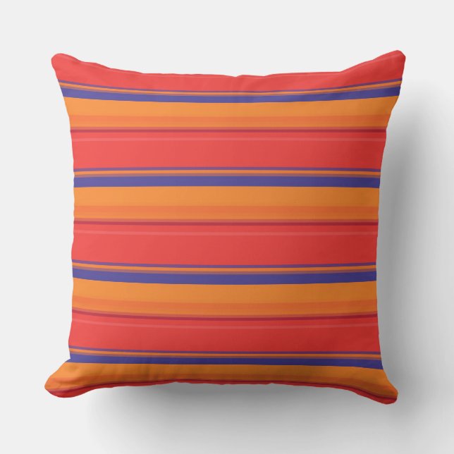 Cute colorful summer stripes  throw pillow (Front)