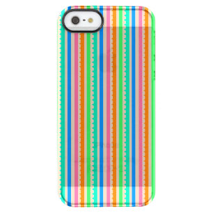 Cute colorful summer stripes clear iPhone SE/5/5s case