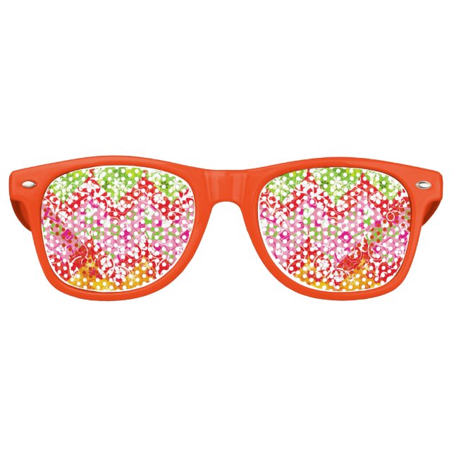 Cute colorful summer zigzag pattern retro sunglasses (Front)