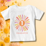 Cute Colorful Sunshine 1st Birthday Personalized Baby T-Shirt<br><div class="desc">Cute Colorful Sunshine 1st Birthday Personalized Baby t-shirt. Personalize this design very easily with your own details. Check out the full collection for matching party decor and invitations for the first birthday of your lovely baby. Happy  customizing!</div>