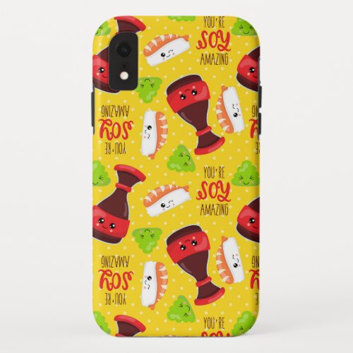 Cute Colorful Sushi Pattern iPhone XR Case