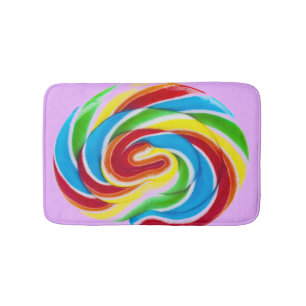Cute Colorful Sweet Candy Rainbow Lollipop Bath Mat