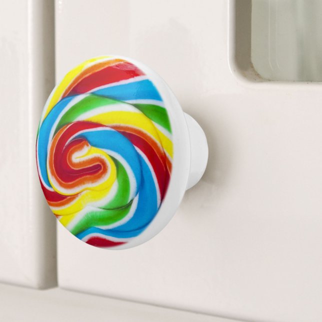 Cute Colorful Sweet Candy Rainbow Lollipop Ceramic Knob (Cute Colorful Sweet Candy Rainbow Lollipop Ceramic Knob)