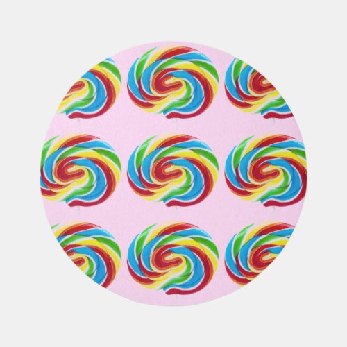 Cute Colorful Sweet Candy Rainbow Lollipop Rug