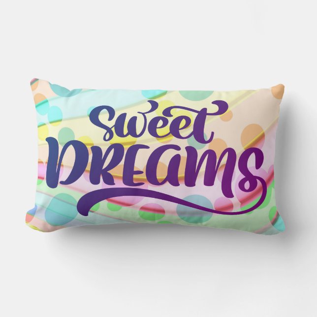 Cute Colorful Sweet Dreams  - Throw Pillow (Front)