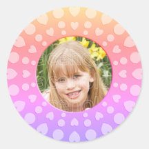 Cute colorful sweet heart frame template