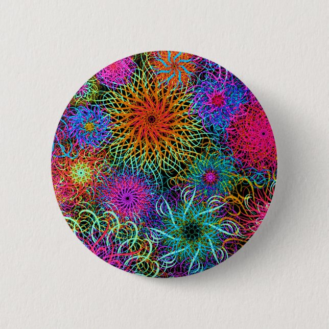 Cute colorful swirl pattern button (Front)