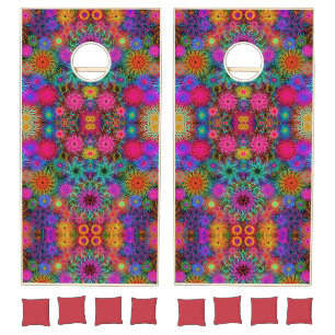 Cute colorful swirl pattern cornhole set