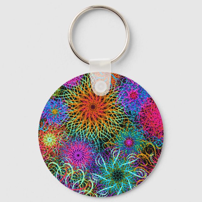 Cute colorful swirl pattern keychain (Front)