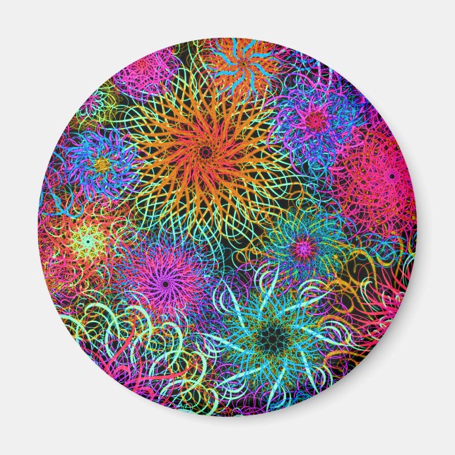 Cute colorful swirl pattern magnet (Front)
