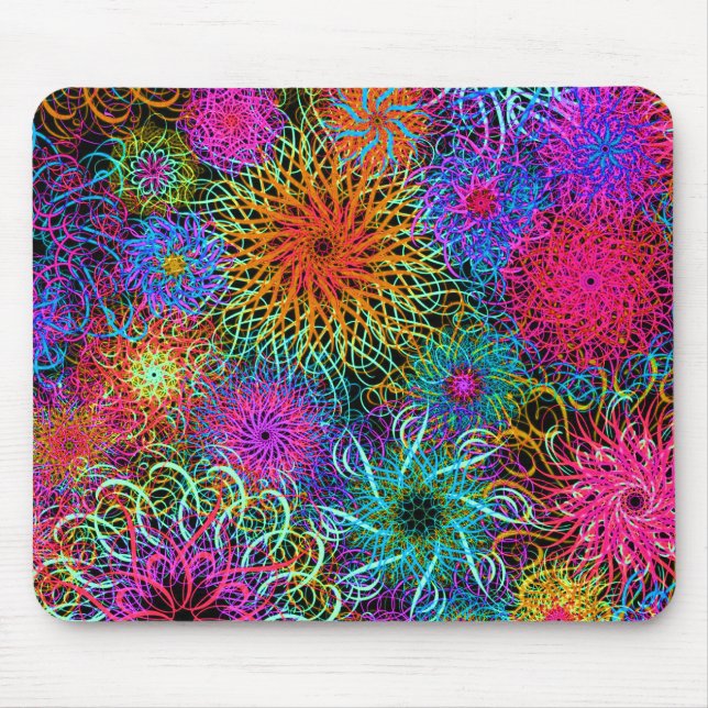 Cute colorful swirl pattern mouse pad (Front)
