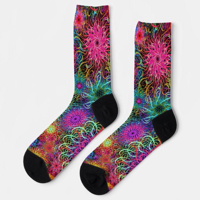 Cute colorful swirl pattern mug keychain socks (Left)