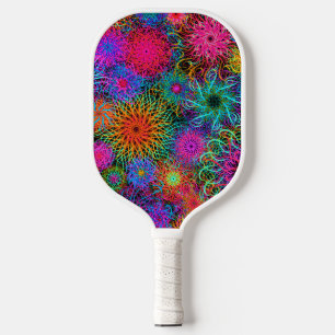 Cute colorful swirl pattern pickleball paddle