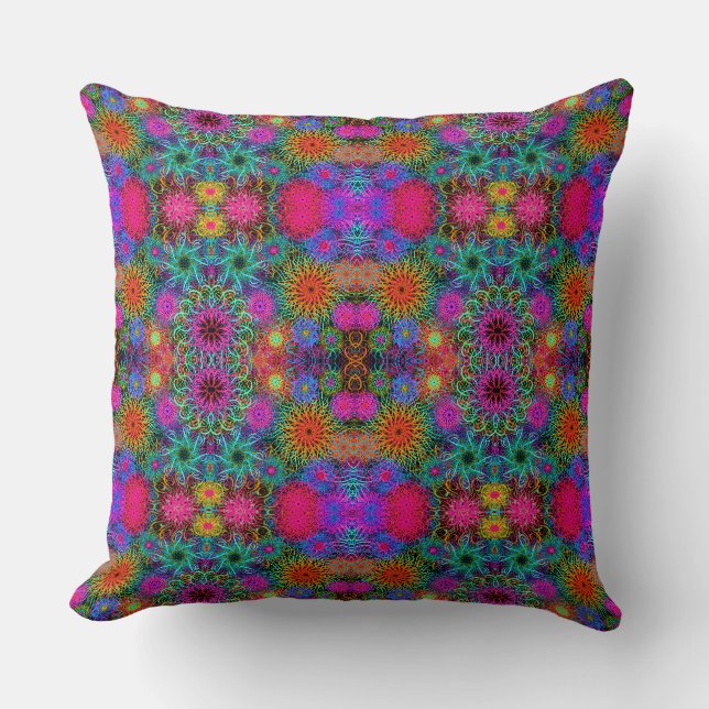 Cute colorful swirl pattern throw pillow (Front)