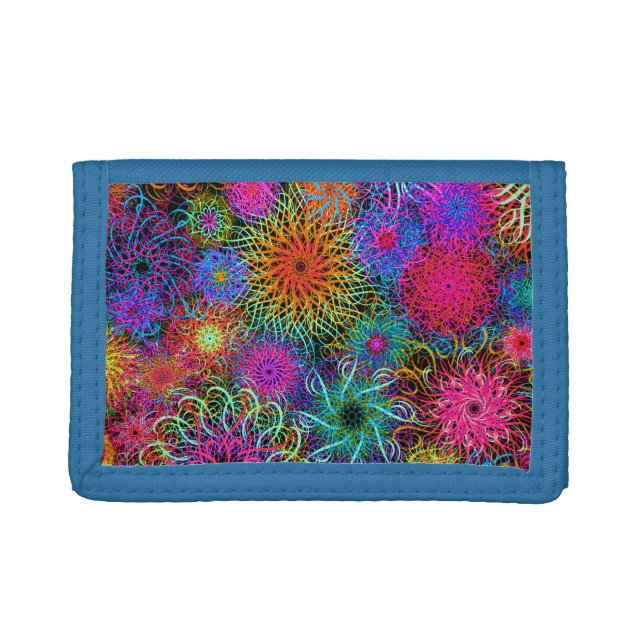 Cute colorful swirl pattern tri-fold wallet (Front)