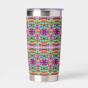 Cute colorful symetric abstract neon tribal insulated tumbler