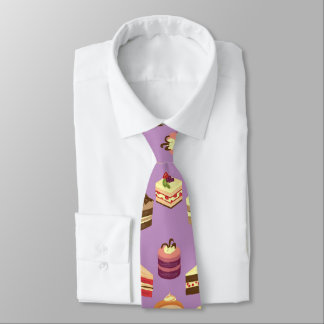 Cute & Colorful Tea Cakes Illustrated Pattern Tie