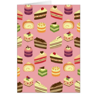 Cute Colorful Tea Cakes Illustration Pattern Cards