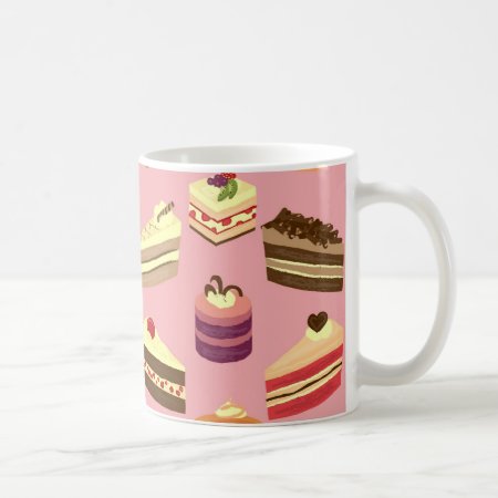 Cute Colorful Tea Cakes Illustration Pattern Coffee Mug
