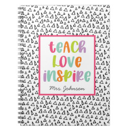 Cute Colorful Teacher Appreciation Boho Triangles Notebook