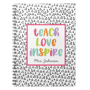 Cute Colorful Teacher Appreciation Boho Triangles Notebook