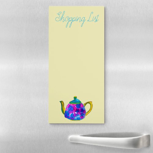 Cute colorful teapot shopping list cute art magnetic notepad