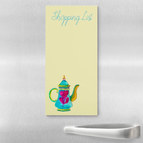 Cute colorful teapot shopping list cute art magnetic notepad