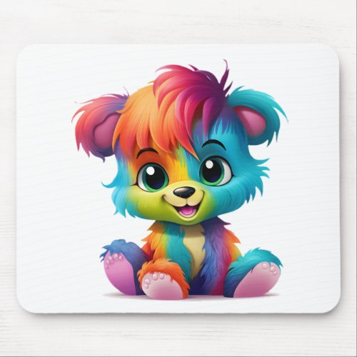 cute colorful teddy mouse pad