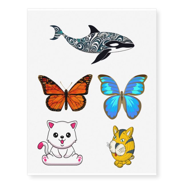 Cute Colorful  Temporary Tattoos (Front)