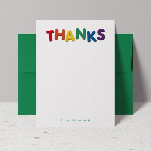 Cute colorful thanks personalized  thank you card