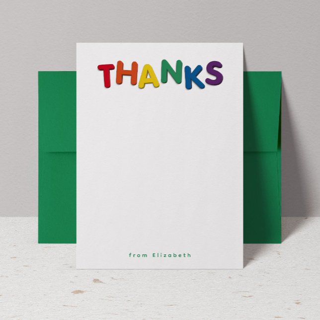 Cute colorful thanks personalized  thank you card (Creator Uploaded)