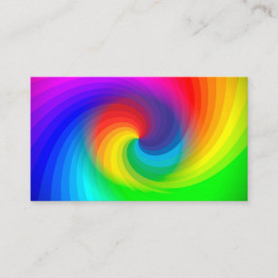 Cute Colorful Tie Dye Rainbow Swirl Art Pattern Business Card