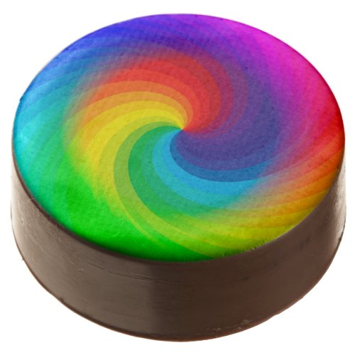 Cute Colorful Tie Dye Rainbow Swirl Art Pattern Chocolate Covered Oreo