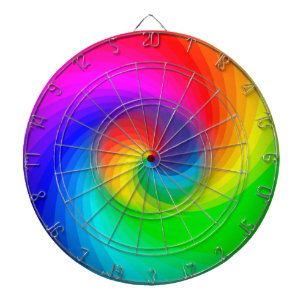 Cute Colorful Tie Dye Rainbow Swirl Art Pattern Dart Board