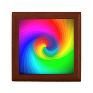 Cute Colorful Tie Dye Rainbow Swirl Art Pattern Gift Box