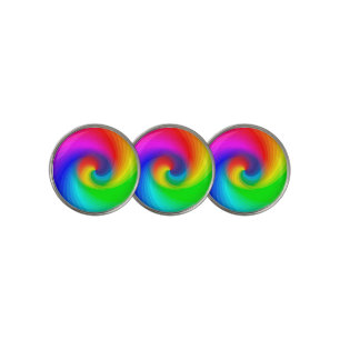 Cute Colorful Tie Dye Rainbow Swirl Art Pattern Golf Ball Marker