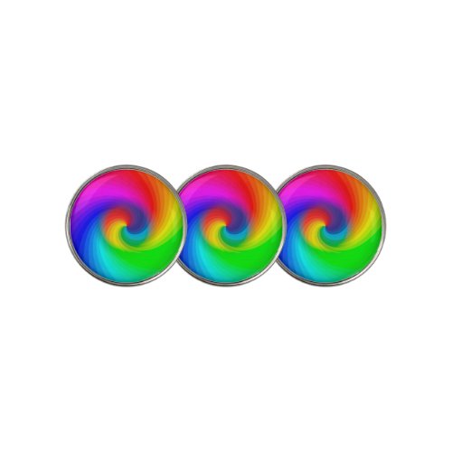 Cute Colorful Tie Dye Rainbow Swirl Art Pattern Golf Ball Marker