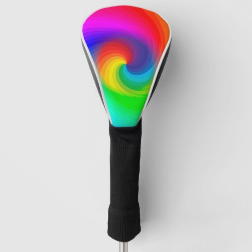 Cute Colorful Tie Dye Rainbow Swirl Art Pattern Golf Head Cover