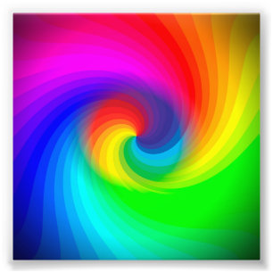 Cute Colorful Tie Dye Rainbow Swirl Art Pattern Photo Print