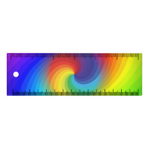 Cute Colorful Tie Dye Rainbow Swirl Art Pattern Ruler
