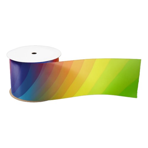 Cute Colorful Tie Dye Rainbow Swirl Art Pattern Satin Ribbon