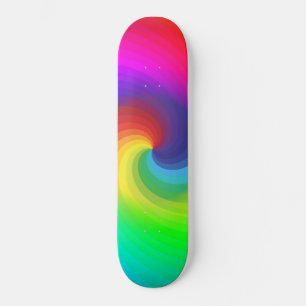 Cute Colorful Tie Dye Rainbow Swirl Art Pattern Skateboard