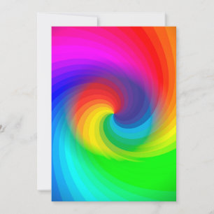 Cute Colorful Tie Dye Rainbow Swirl Art Pattern Thank You Card